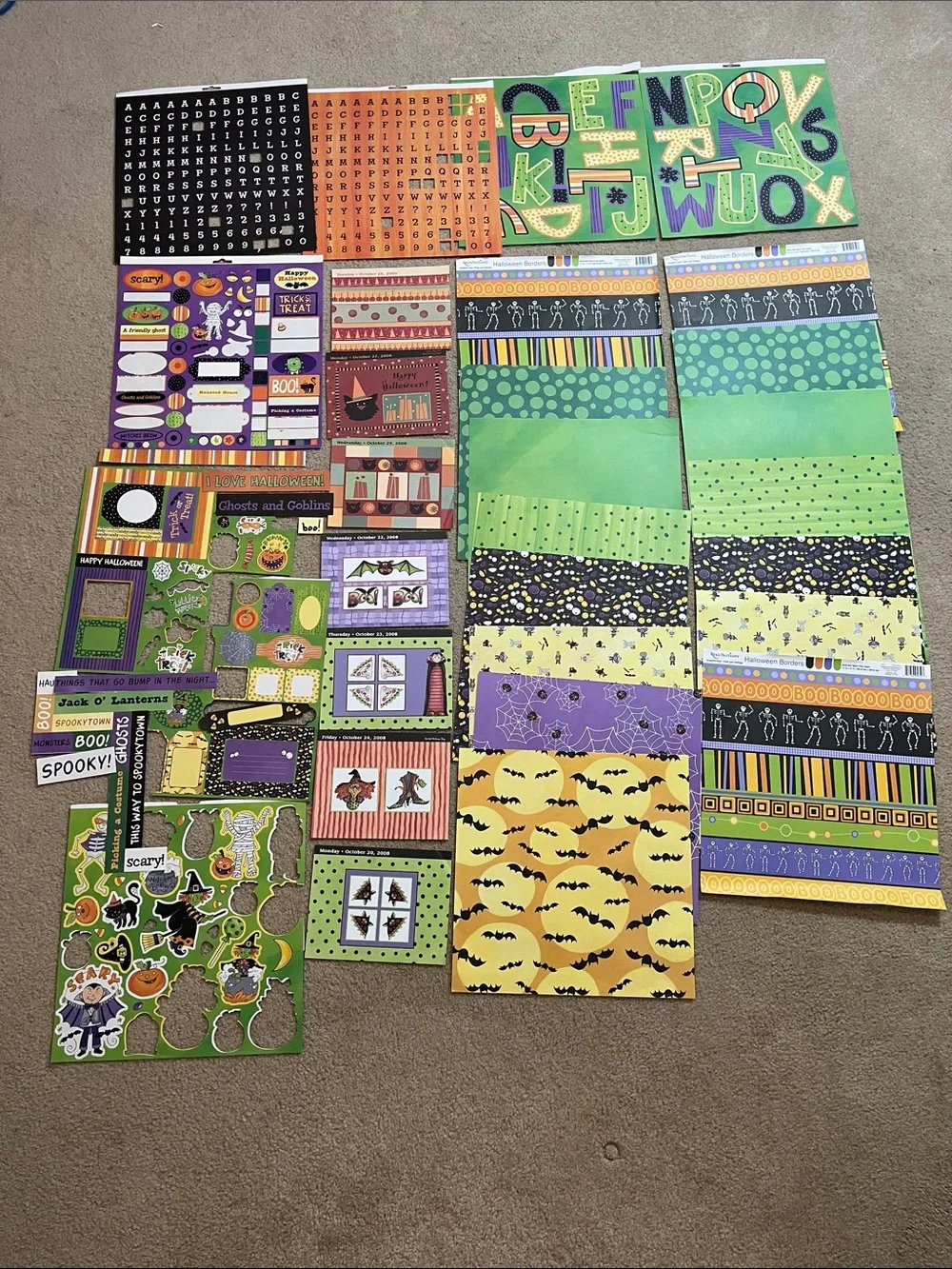 Halloween Scrapbooking Bundle | 15 Sheets 12x12 Paper, Stickers & Die Cuts